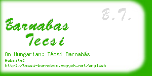 barnabas tecsi business card